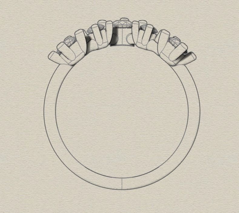 V Shape engagement ring  3D print model_20