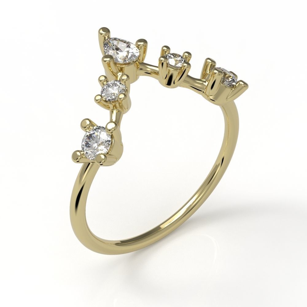 V Shape engagement ring  3D print model_14