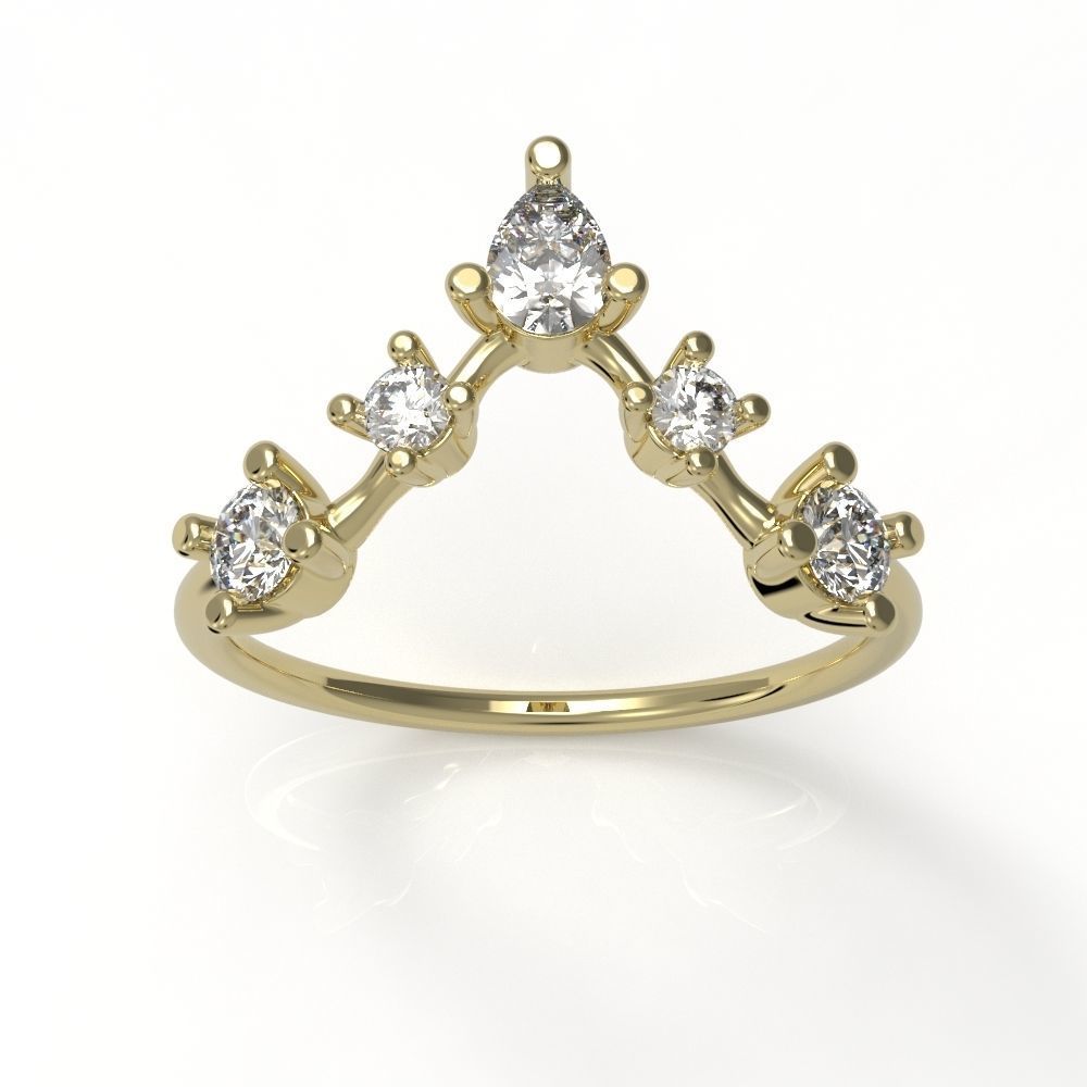 V Shape engagement ring  3D print model_16