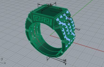 Chain Square Ring 4056 3D print model_7