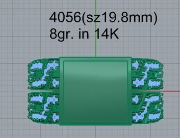 Chain Square Ring 4056 3D print model_4