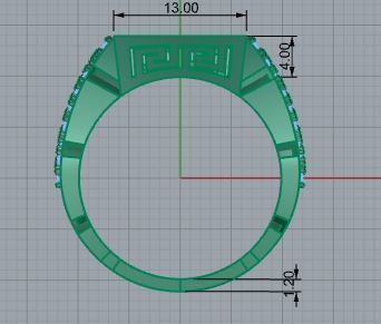 Chain Square Ring 4056 3D print model_5
