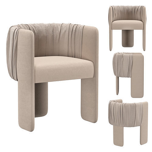 AMBER LOUNGE DINING CHAIR 3D model