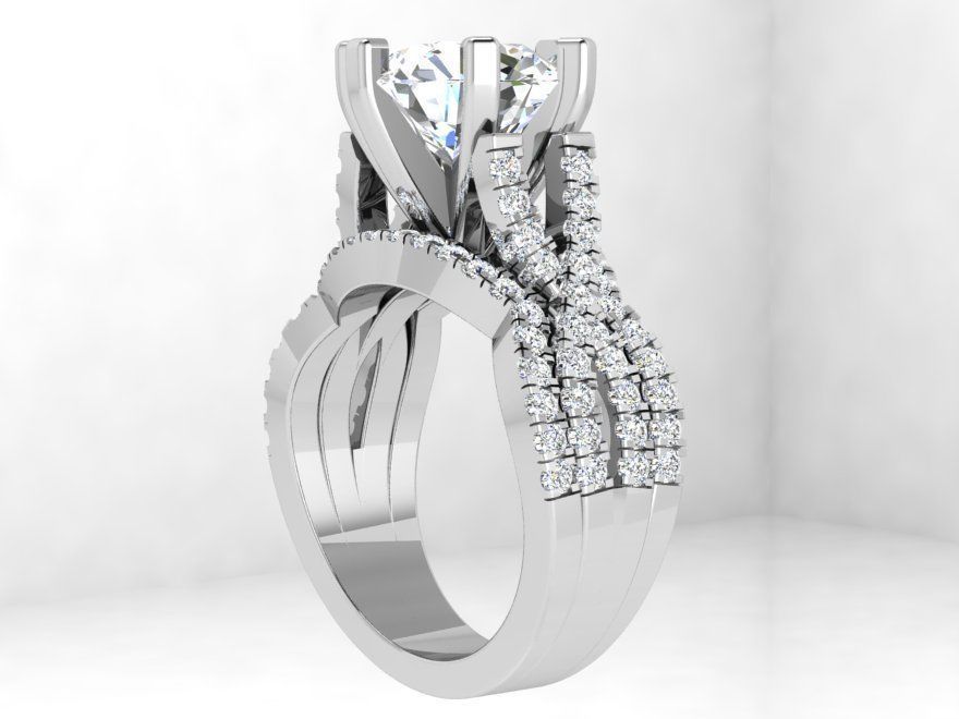 Peg Setting Twisted Ring 4061 3D print model_2