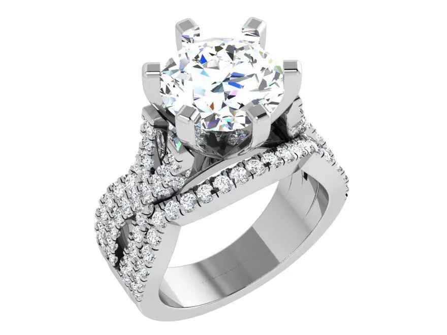 Peg Setting Twisted Ring 4061 3D print model_0