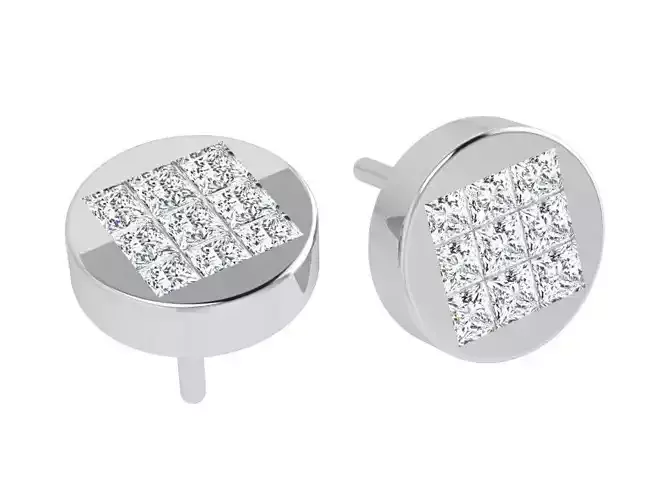 Circle Stud Diamond Earring 4062