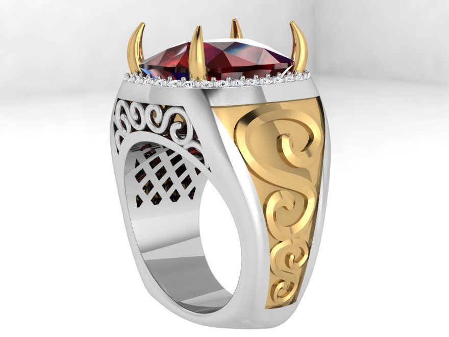 Cushion Halo Euro Shank Ring 4063 3D print model_1