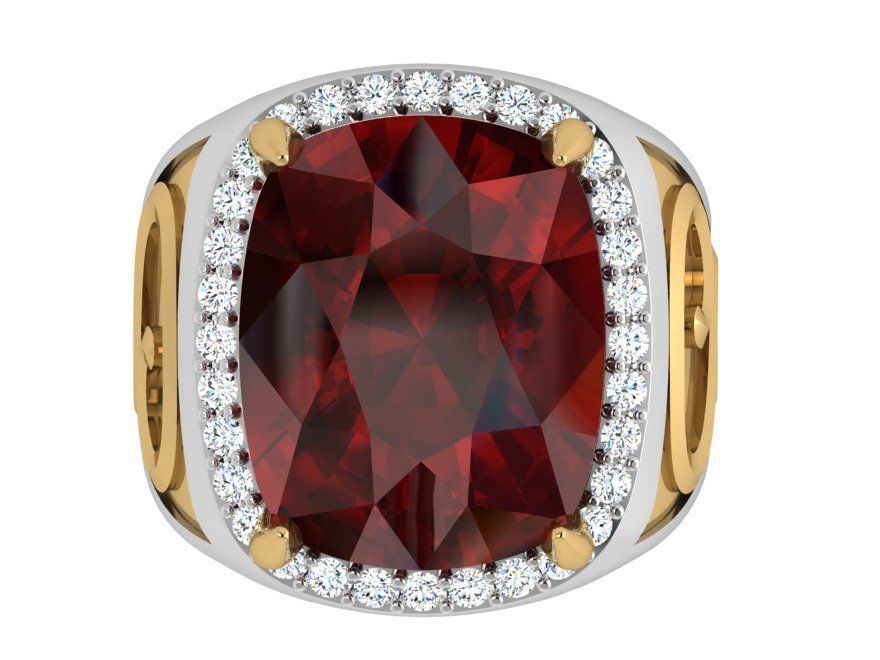 Cushion Halo Euro Shank Ring 4063 3D print model_2