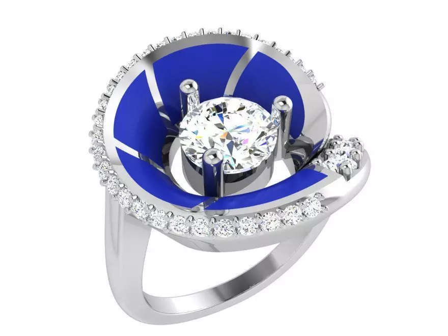 Diamond Unique Ring 4065 3D print model