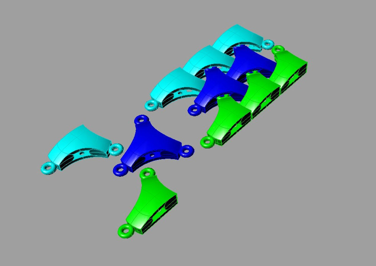 Bracelets Chain ARMORE2 3D 3D print model_1