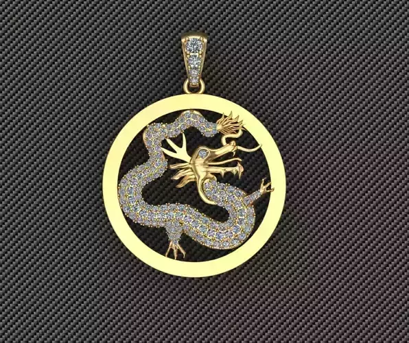 Chinese Dragon Pendant  3D print model