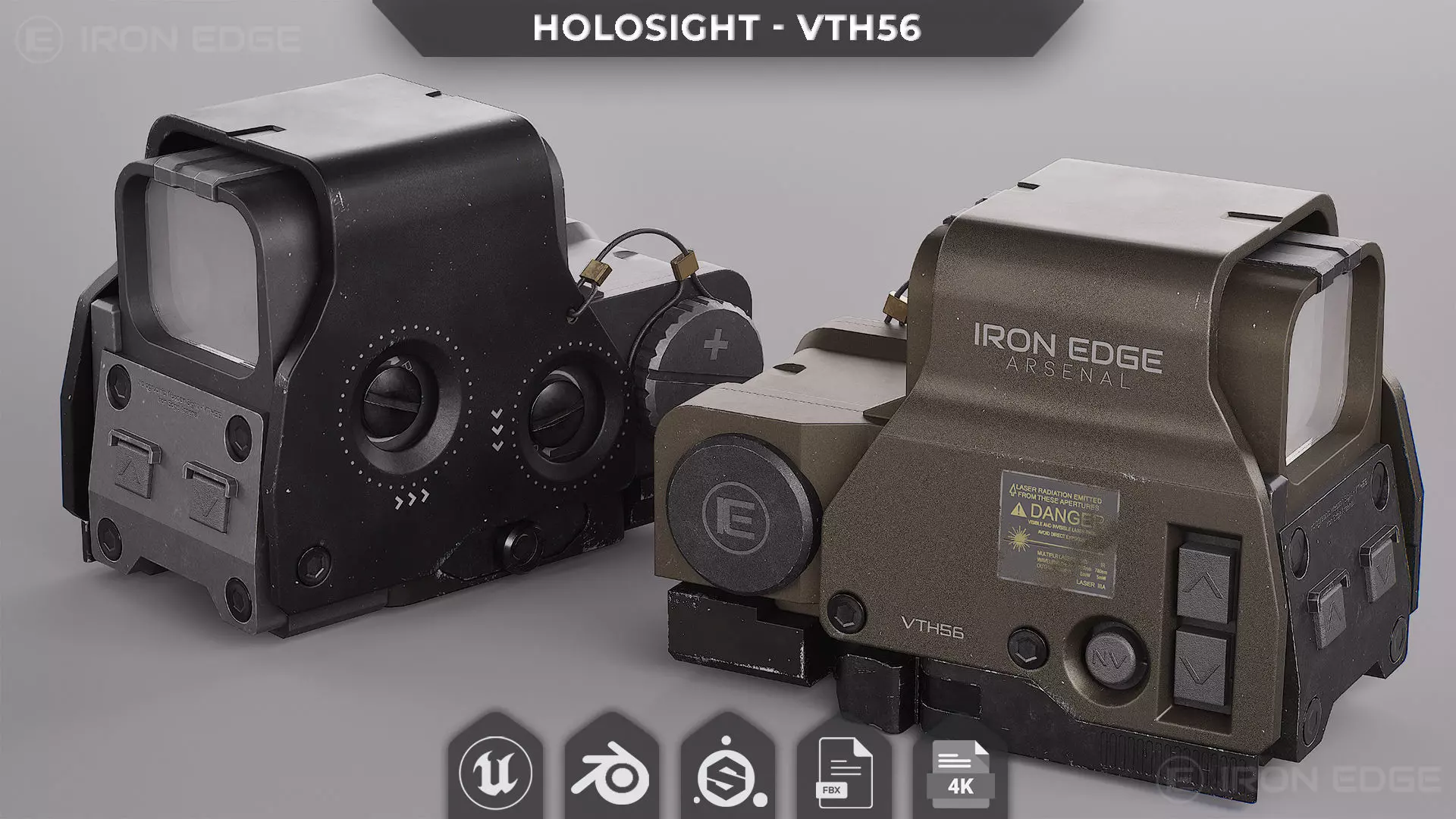 Holographic Sight VTH56 - AAA 3D Asset - Game Ready Low-poly 3D model_0