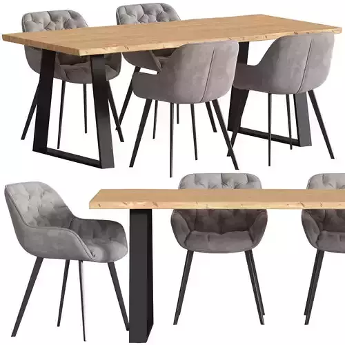 Linea Furniture Gustav Dining Chair and Henuite Dining Table