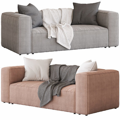 Linea Furniture Kalisha 2 Seater Corduroy Sofa 3D model