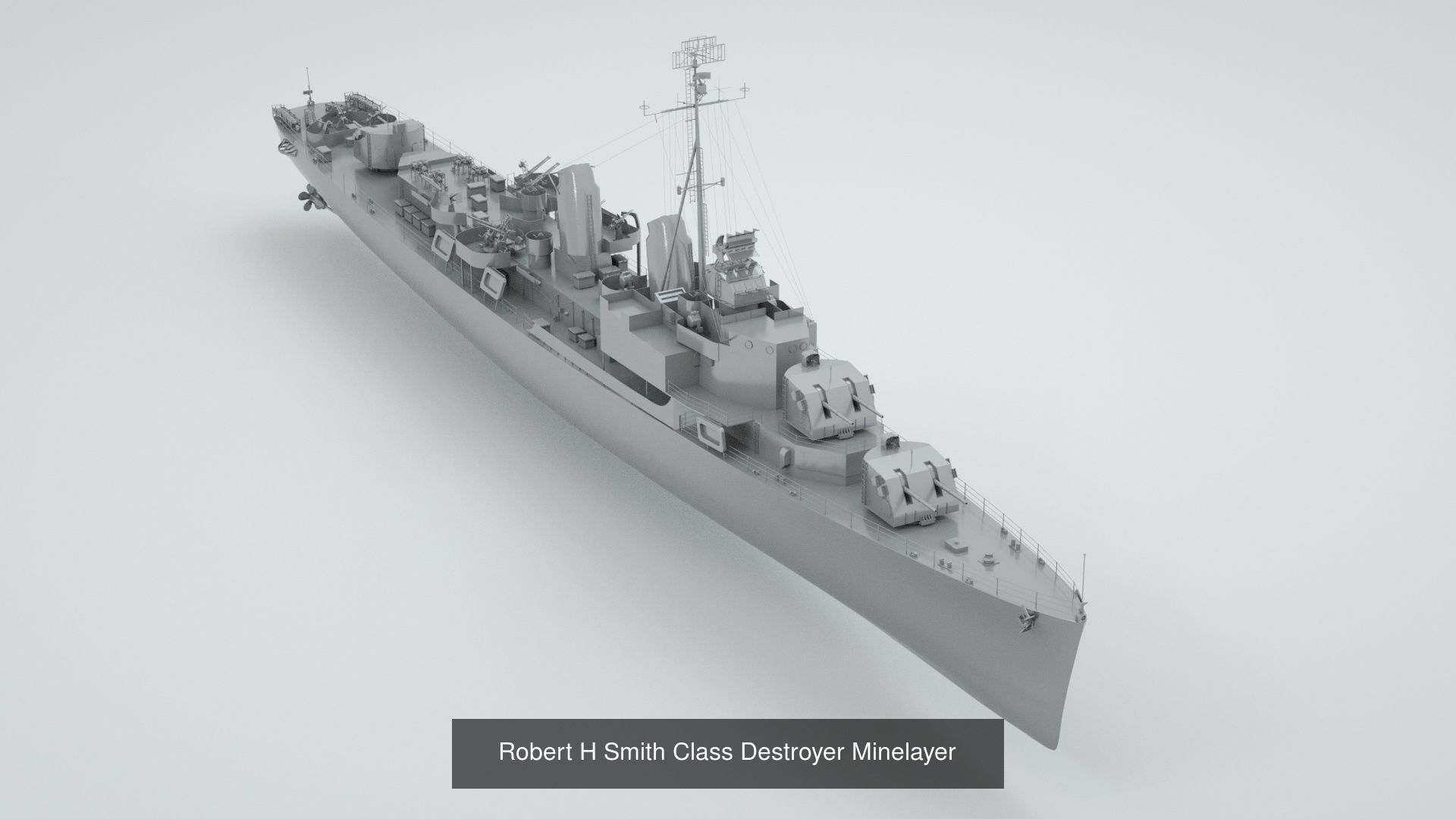 US Navy Destroyer - Cruiser and Battleships 3D Model Collection_4