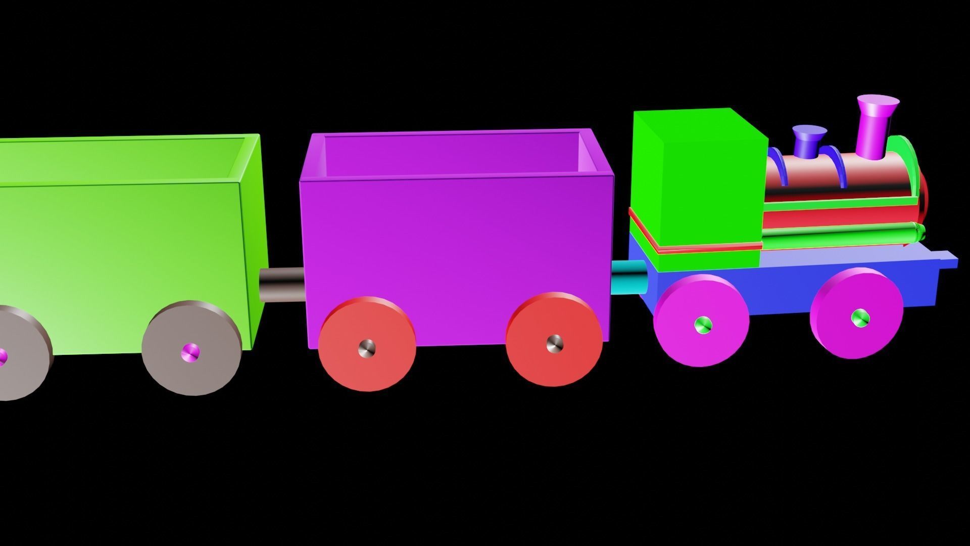 KIDS CARTOON TRAIN Low-poly 3D model_1