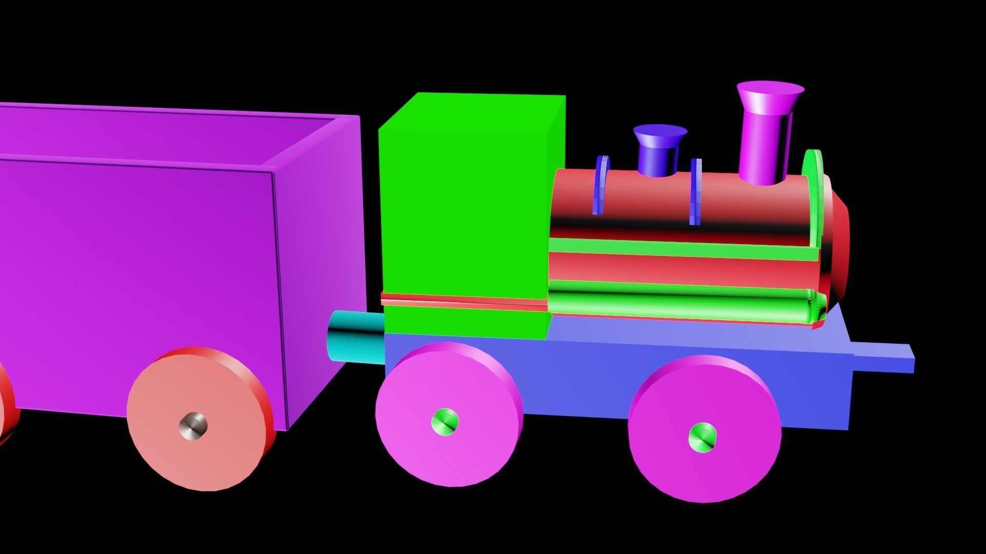KIDS CARTOON TRAIN Low-poly 3D model_4