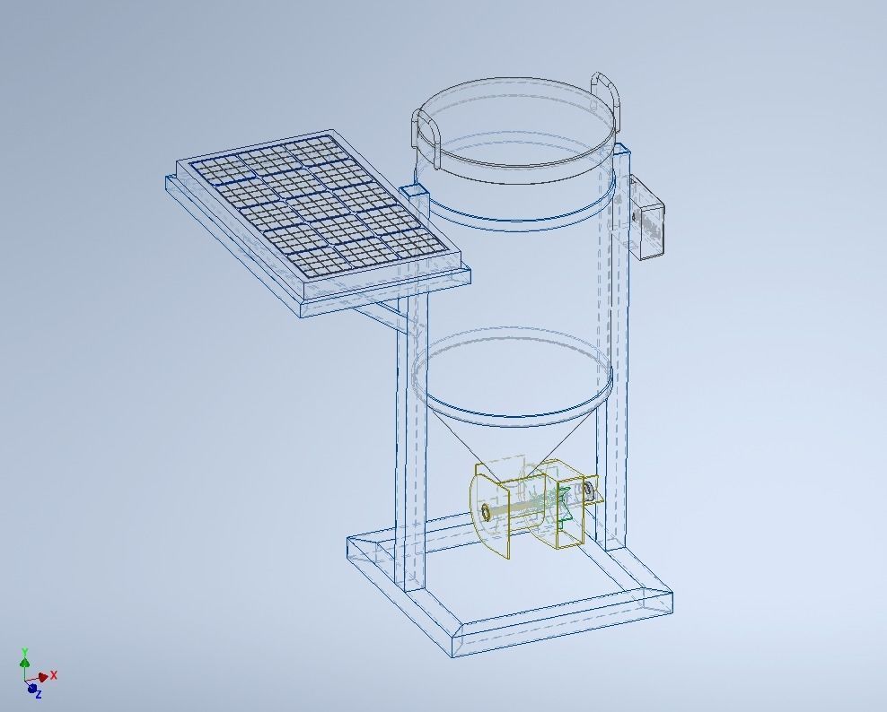 SOLAR CELL POWERED DIRECTIONAL FISH FEEDER CENTRIFUGAL SPREADER 3D model_13