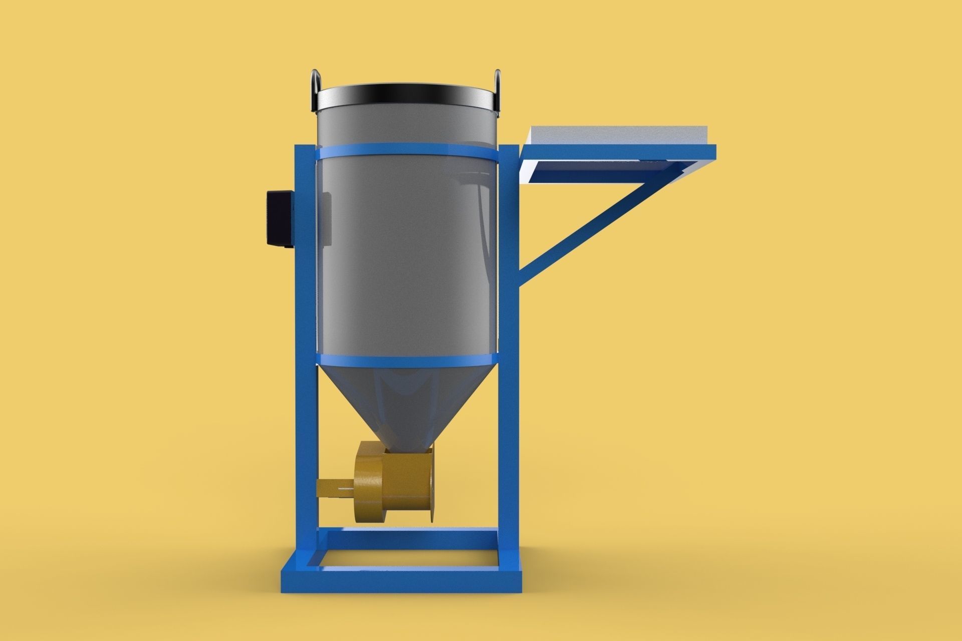 SOLAR CELL POWERED DIRECTIONAL FISH FEEDER CENTRIFUGAL SPREADER 3D model_2