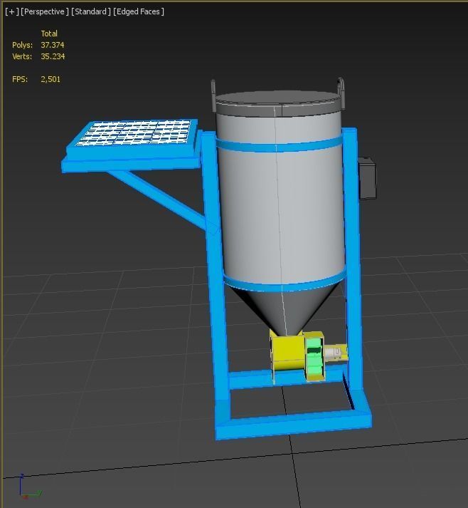 SOLAR CELL POWERED DIRECTIONAL FISH FEEDER CENTRIFUGAL SPREADER 3D model_10