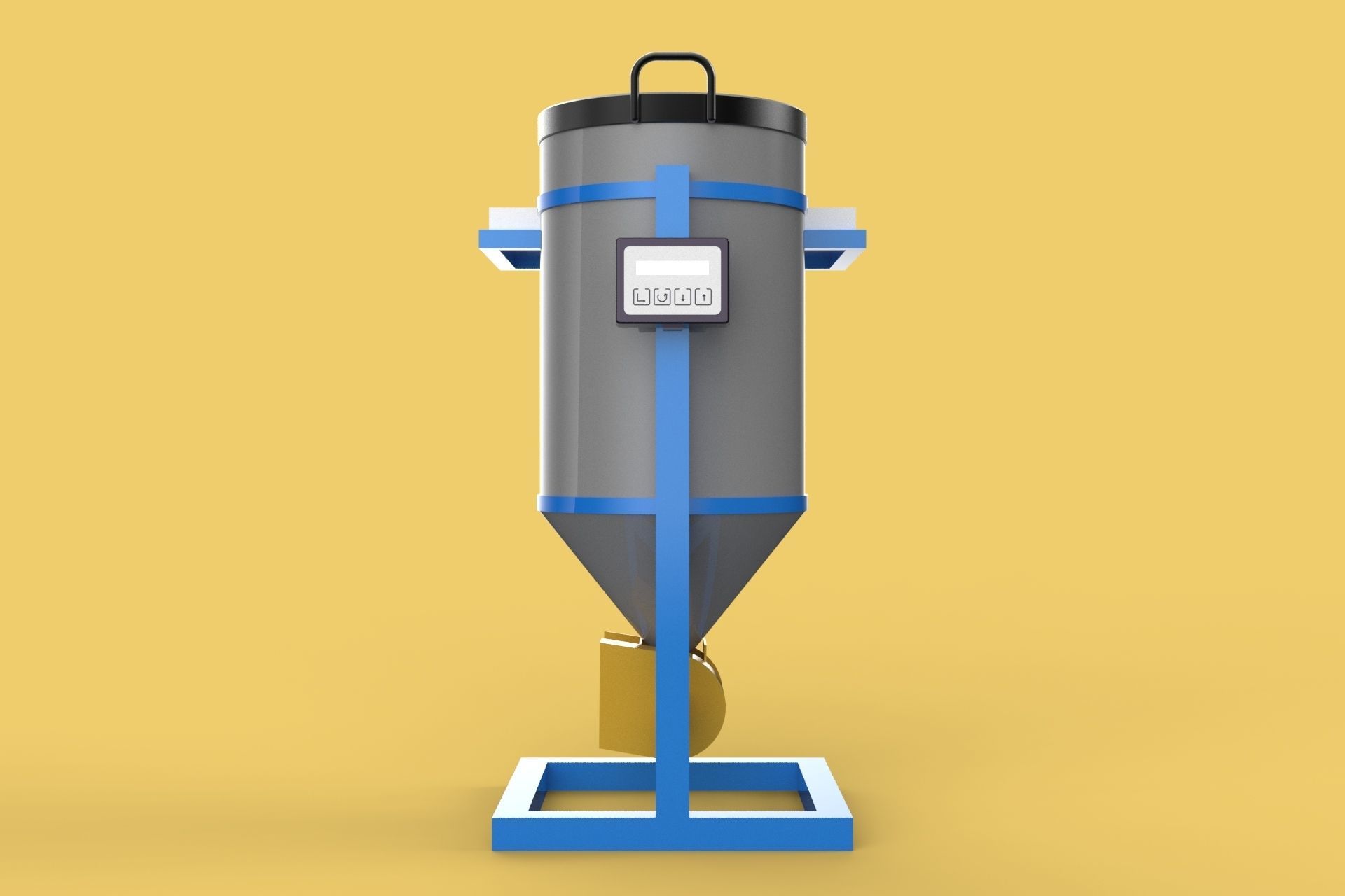 SOLAR CELL POWERED DIRECTIONAL FISH FEEDER CENTRIFUGAL SPREADER 3D model_4