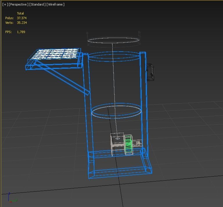 SOLAR CELL POWERED DIRECTIONAL FISH FEEDER CENTRIFUGAL SPREADER 3D model_11