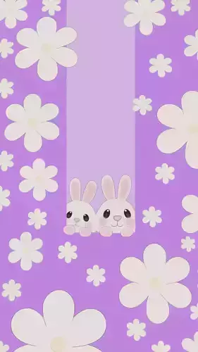 Anime style Easter bunny and daisies  Free 3D model