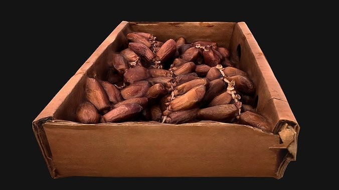 Dates Box Dried Fruits Low-poly 3D model 5