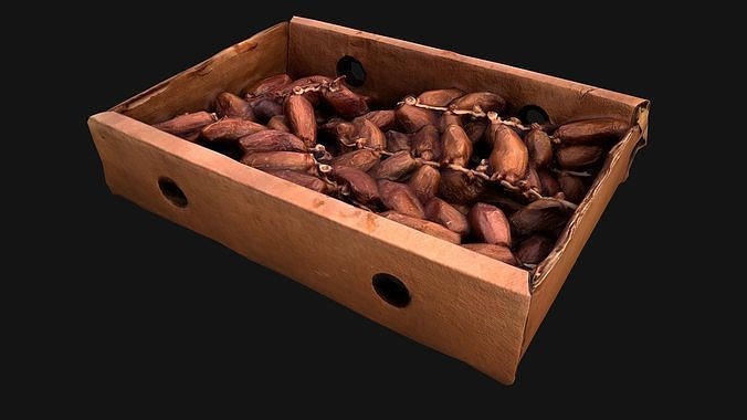 Dates Box Dried Fruits Low-poly 3D model 7