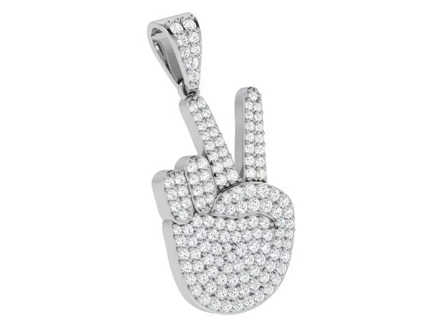 Peace Sign Diamond Pendant 4093 3D print model