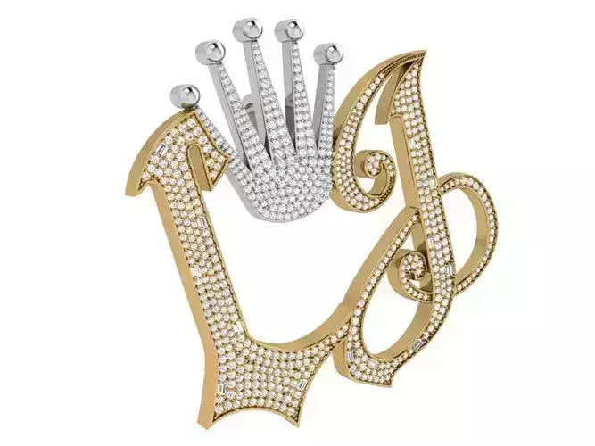 LJ Letter Pendant 4097