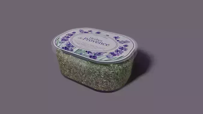 Provence Spices in Plastic Container - 3D Model