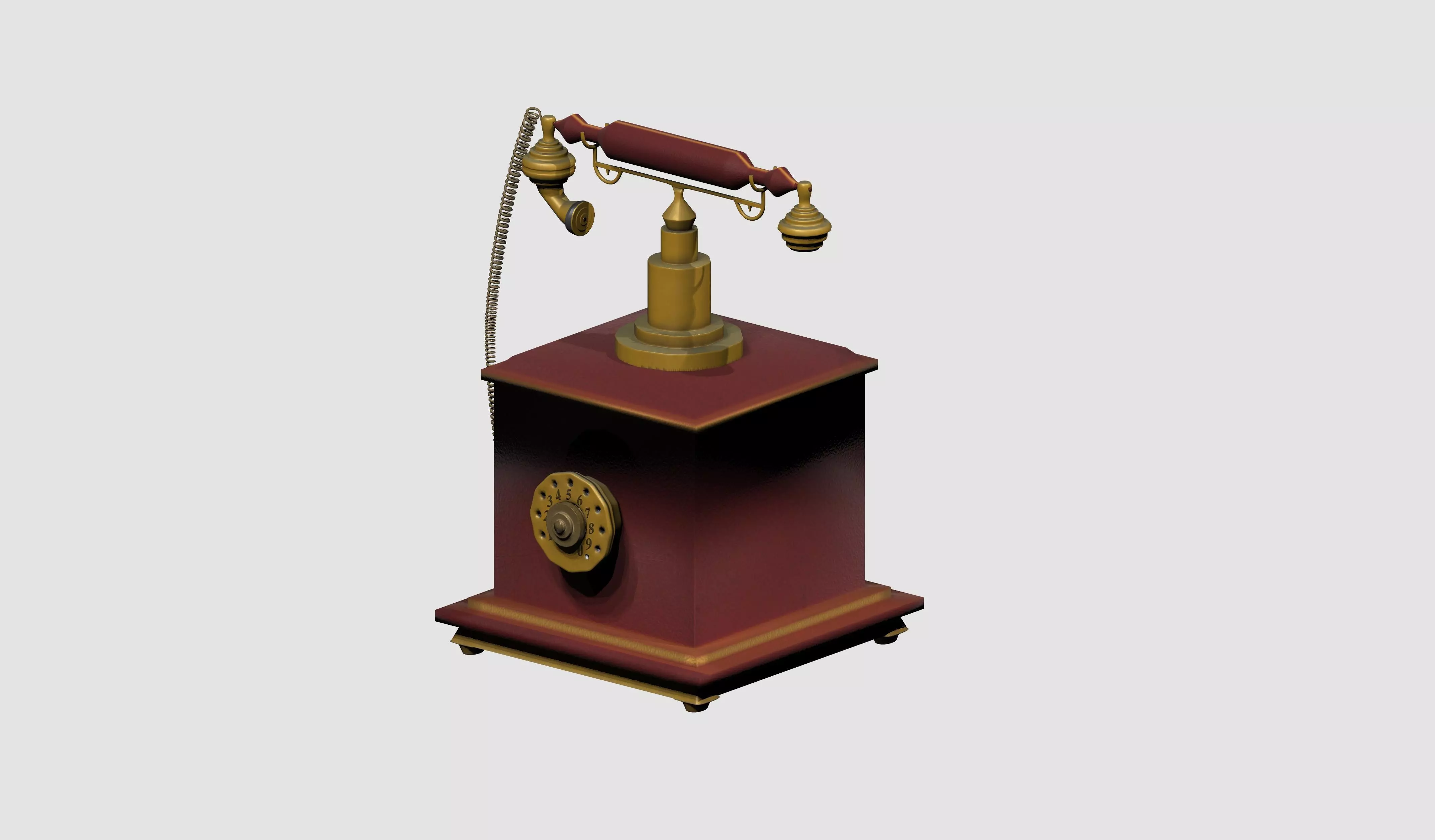 Nostalgic Telephone Low-poly 3D model_0