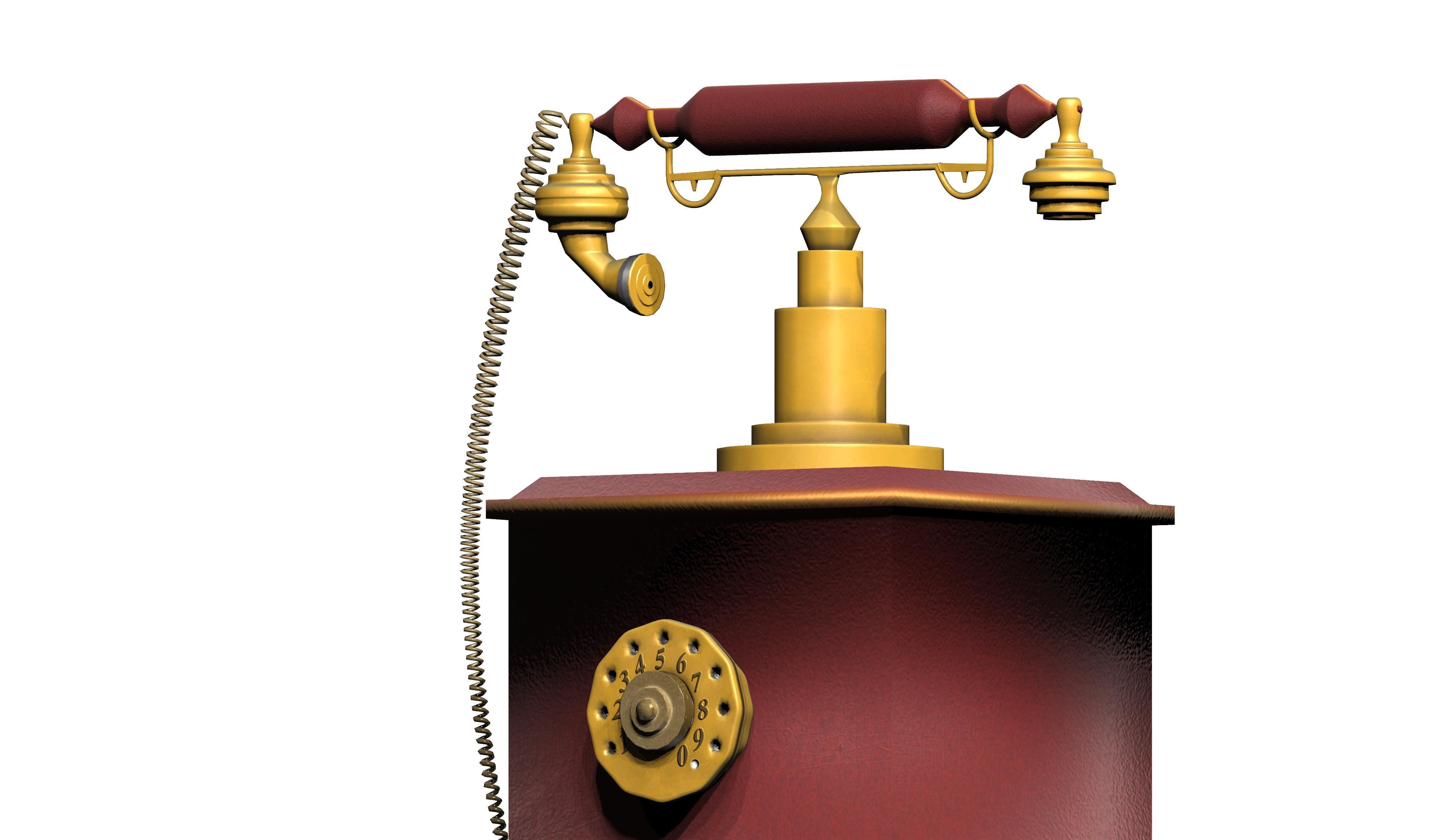 Nostalgic Telephone Low-poly 3D model_6