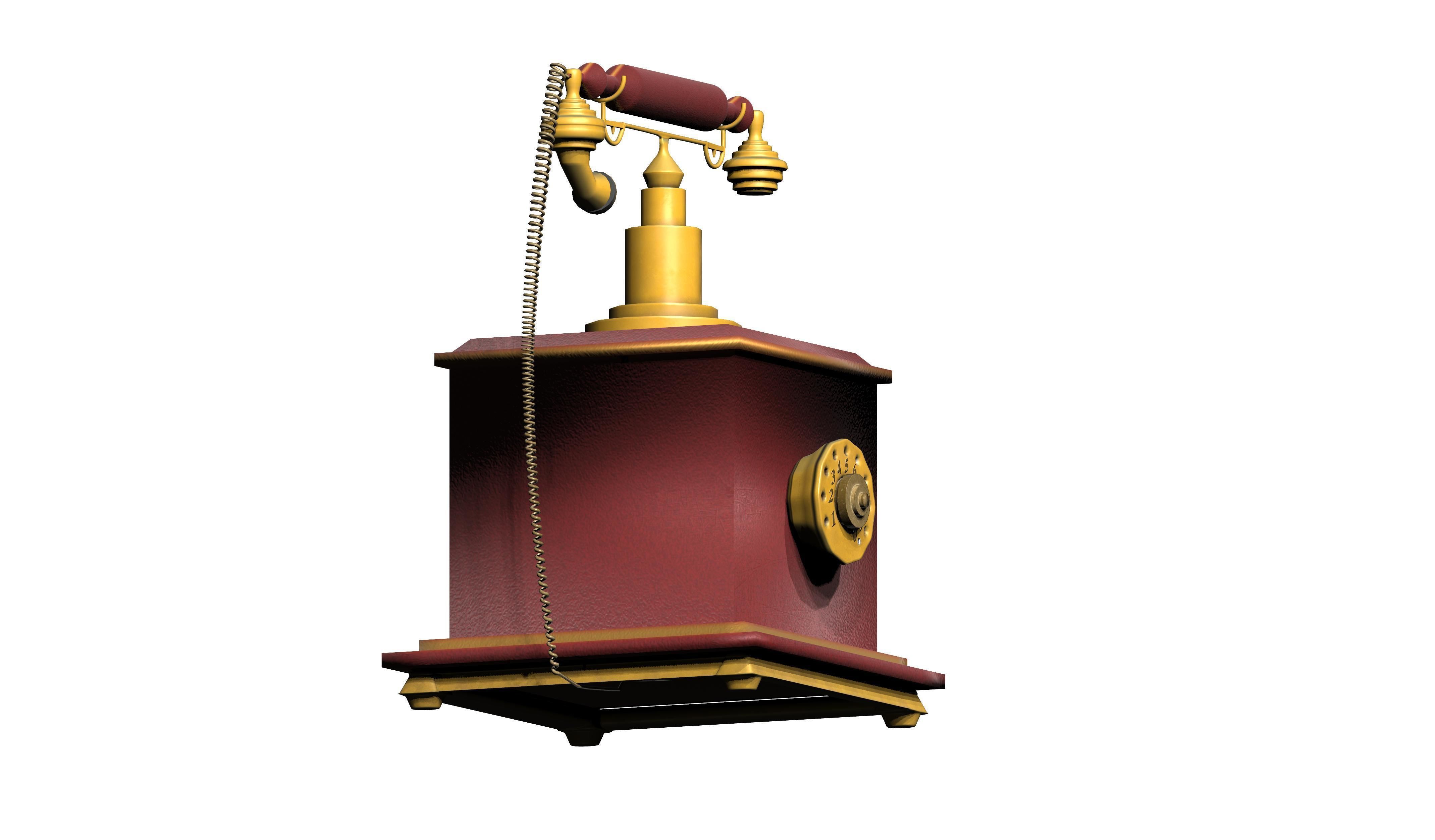Nostalgic Telephone Low-poly 3D model_2