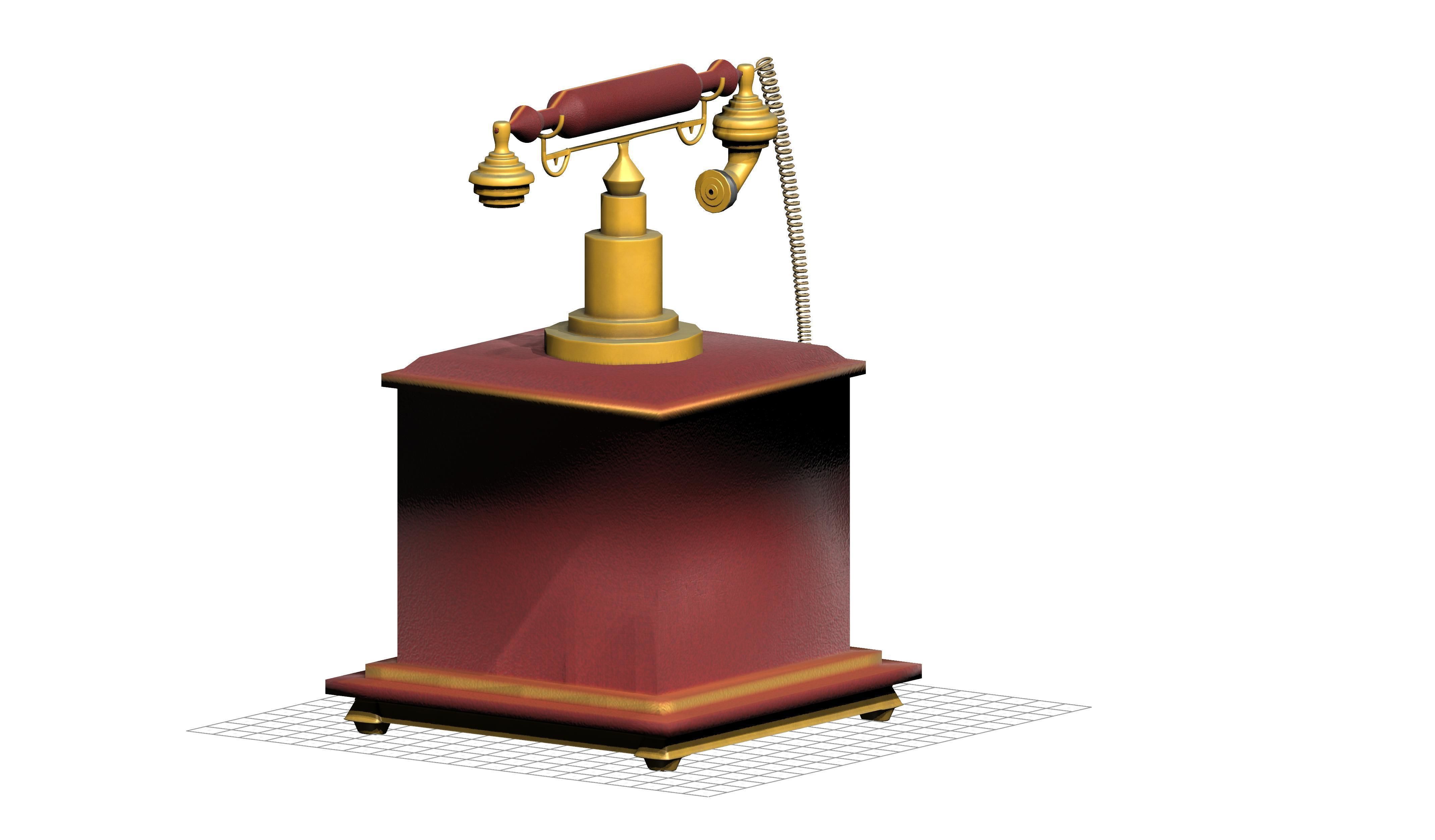 Nostalgic Telephone Low-poly 3D model_4