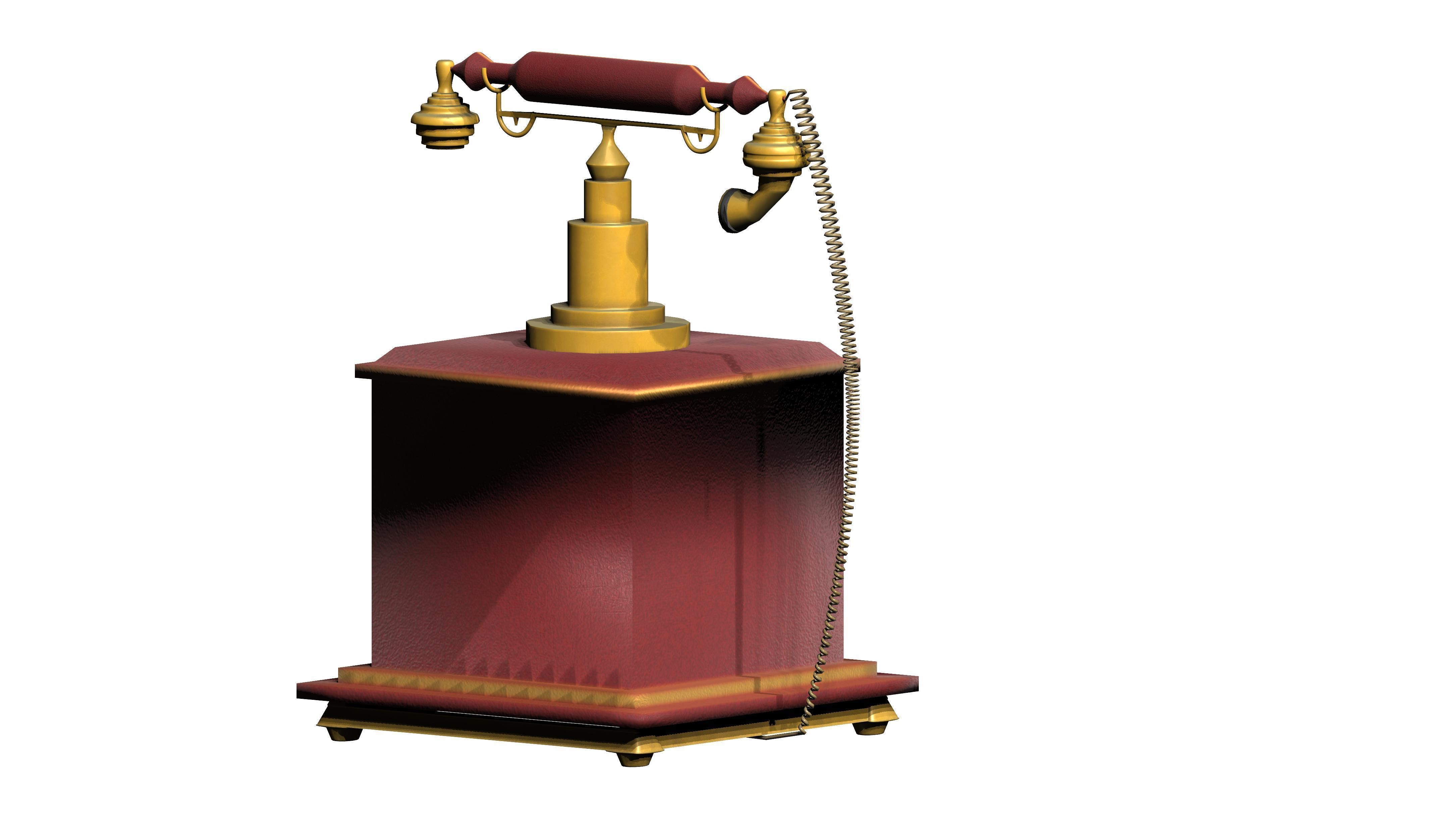Nostalgic Telephone Low-poly 3D model_3