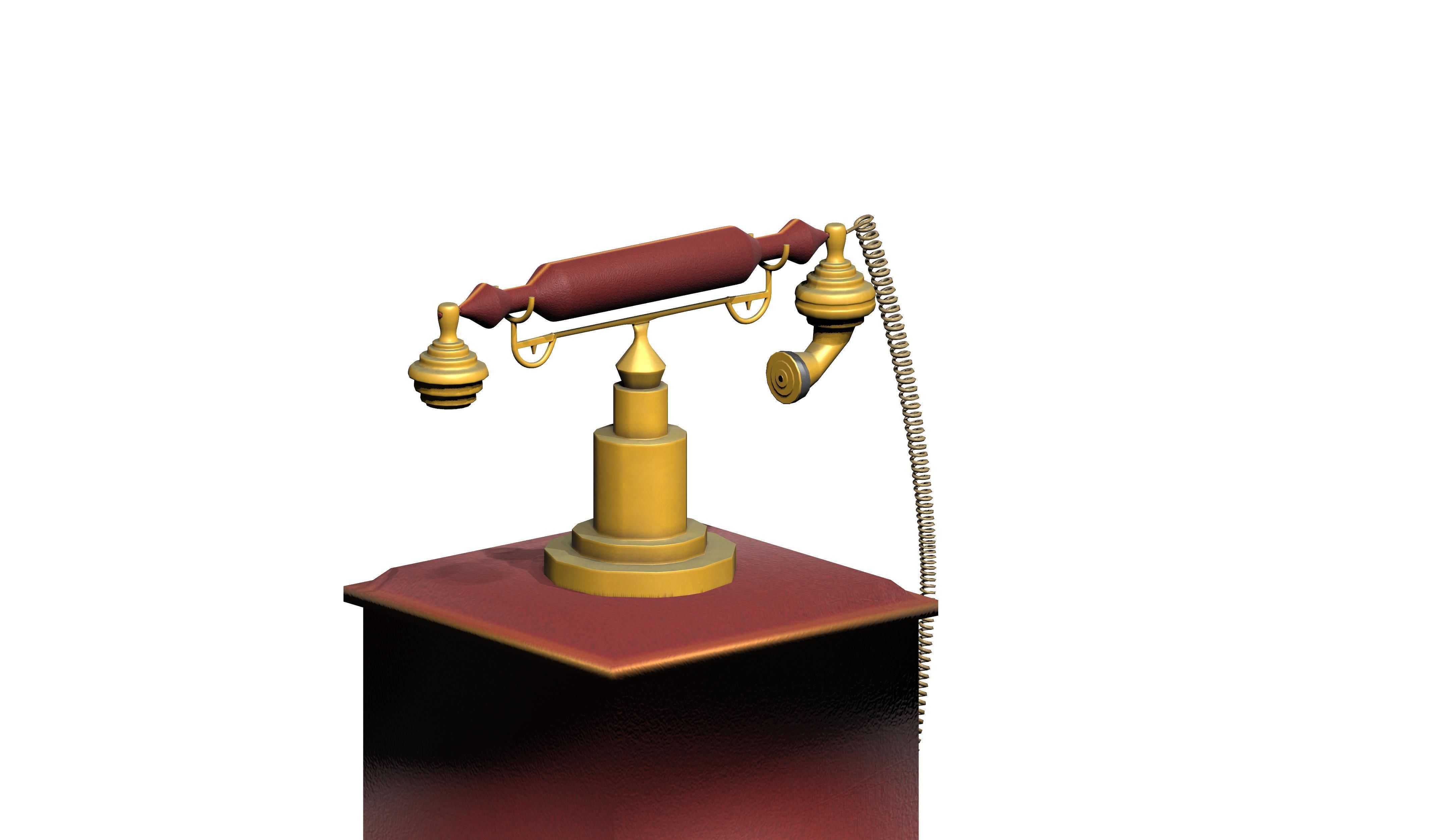 Nostalgic Telephone Low-poly 3D model_5