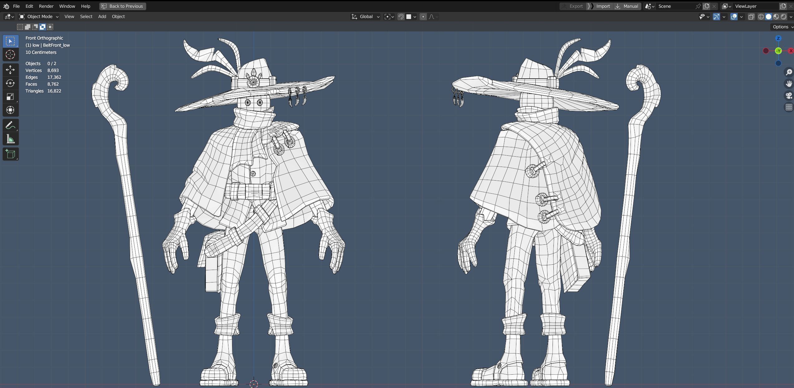 Stylized Character Handpainted Magician Mage Scarecrow Fantasy  Low-poly 3D model_2