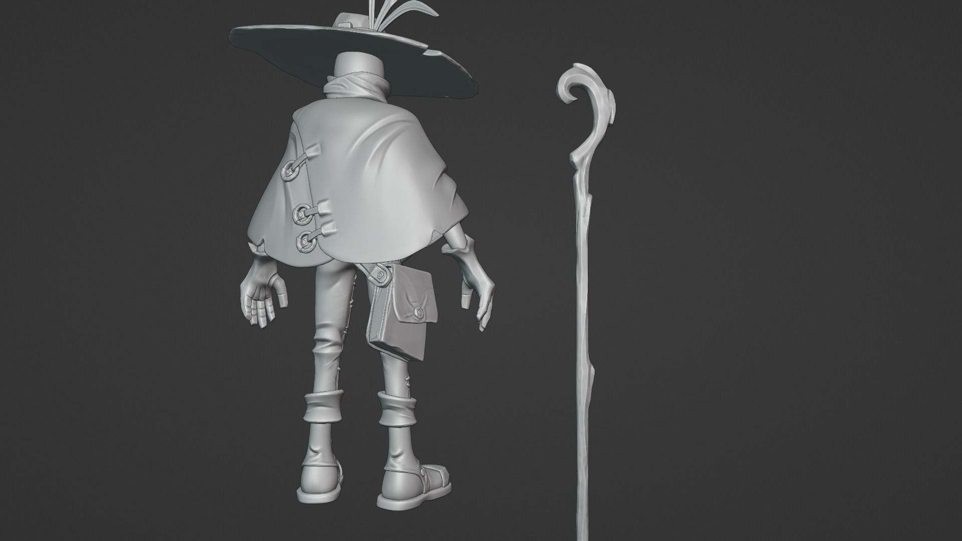 Stylized Character Handpainted Magician Mage Scarecrow Fantasy  Low-poly 3D model_8