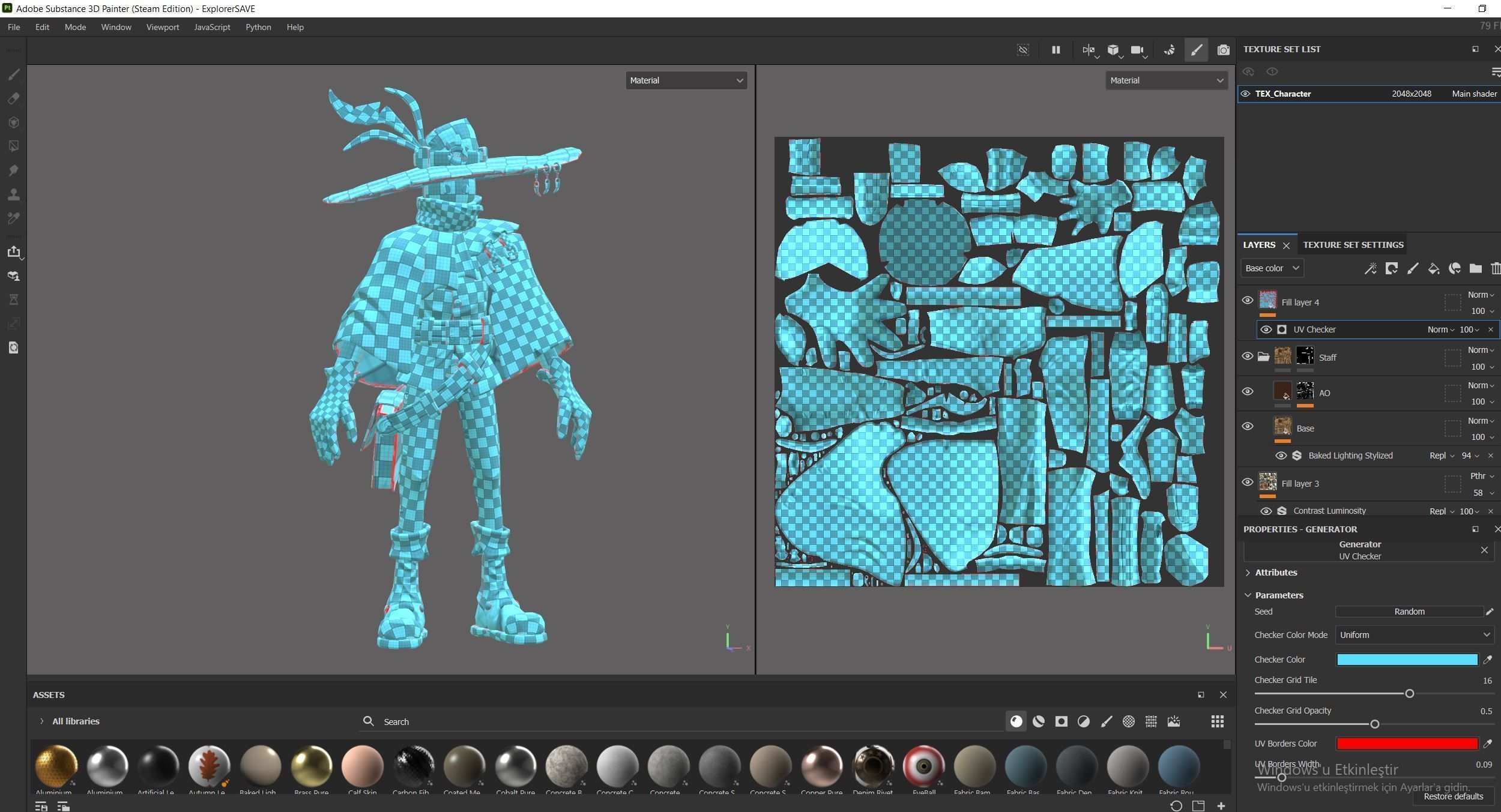 Stylized Character Handpainted Magician Mage Scarecrow Fantasy  Low-poly 3D model_3