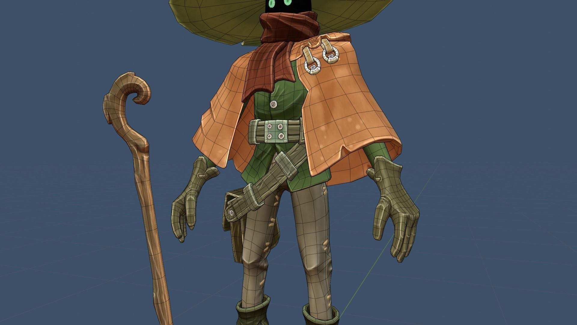 Stylized Character Handpainted Magician Mage Scarecrow Fantasy  Low-poly 3D model_5
