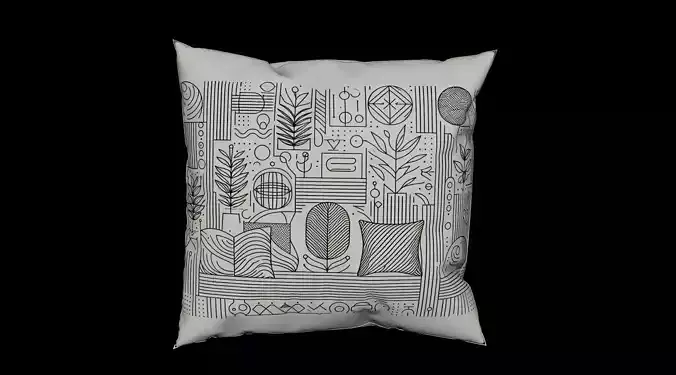 Pillow 3D model High detailed 3D model