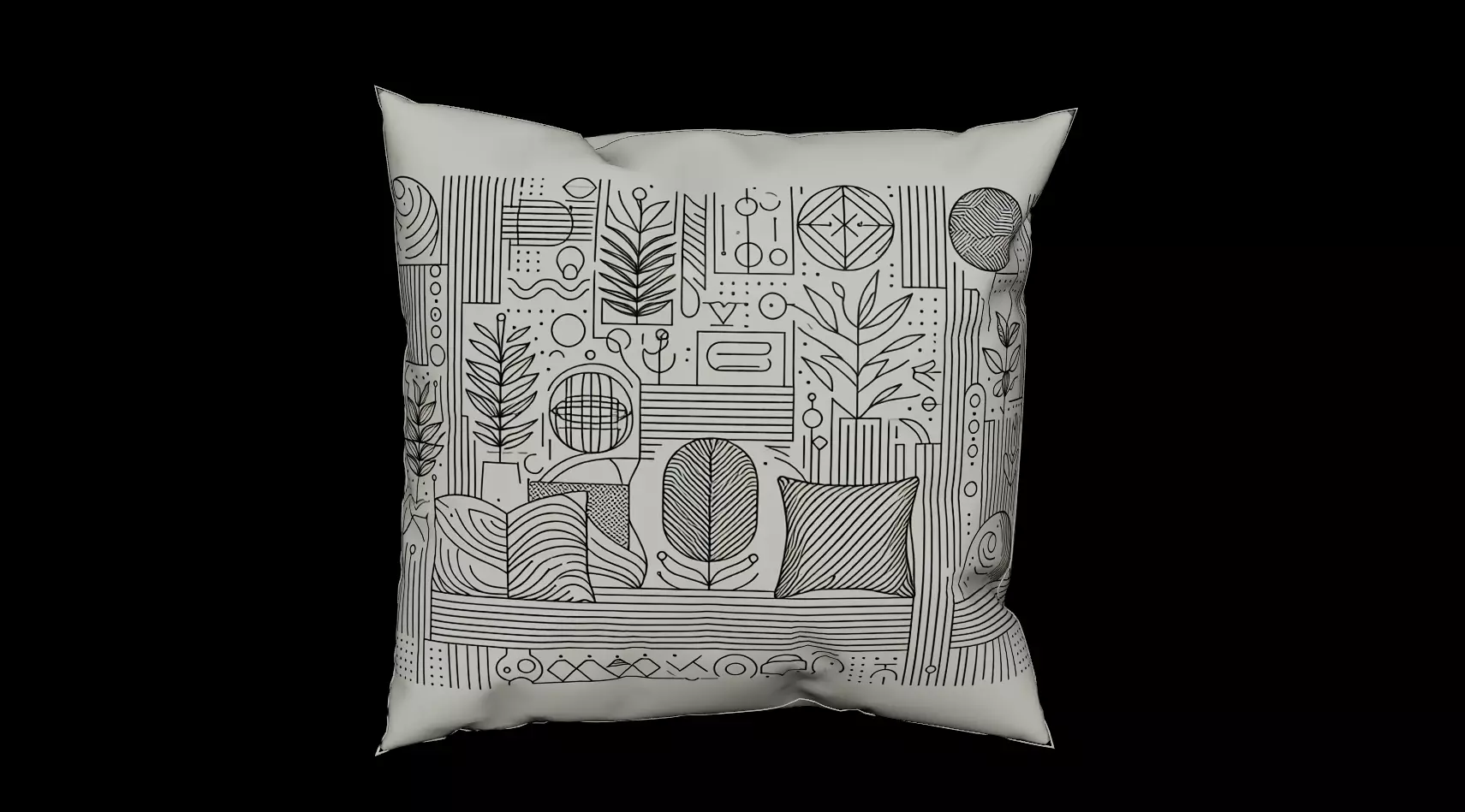 Pillow 3D model High detailed 3D model Low-poly 3D model