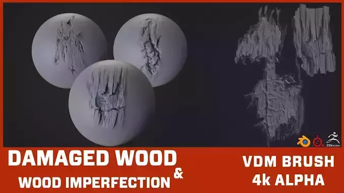 50 VDM 4kAlpha Damaged Wood Imperfections Vol 1