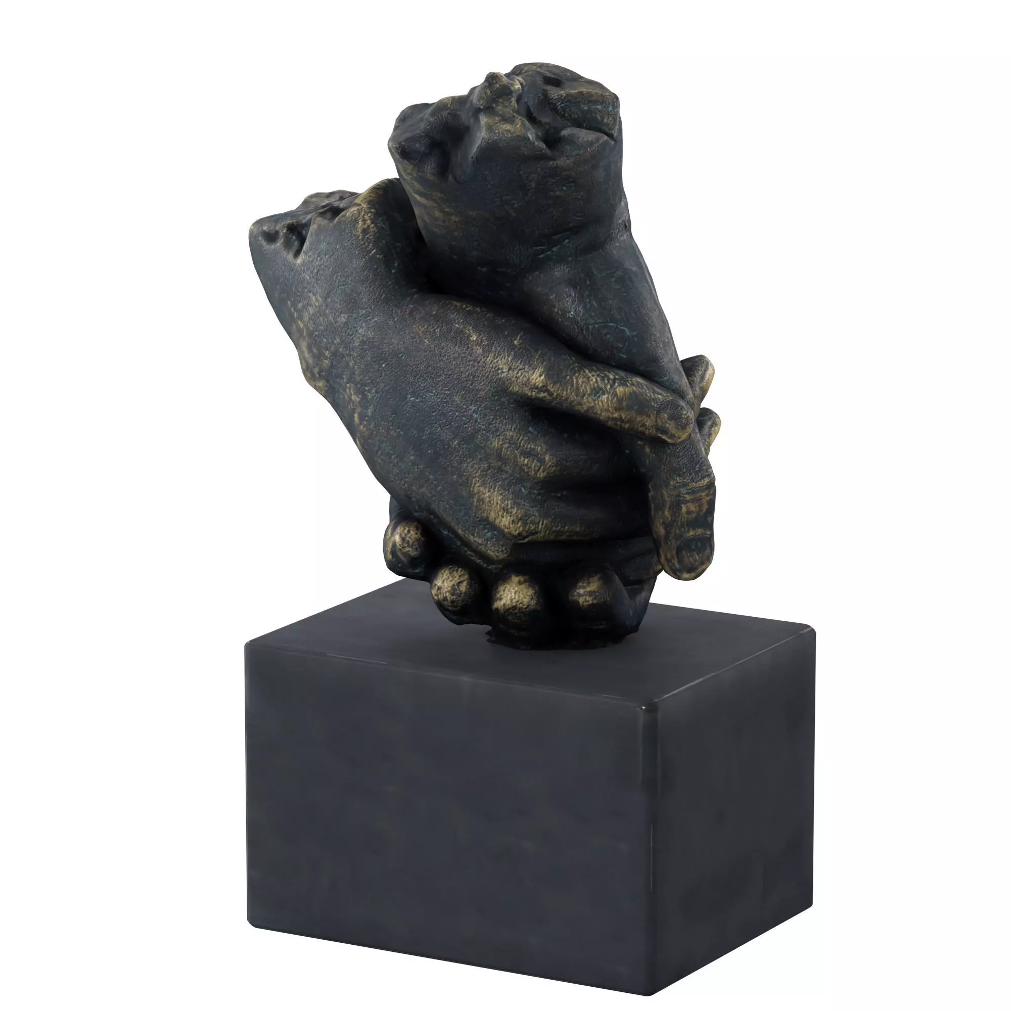 Lovers Hands Entwined Sculpture 3D model_0