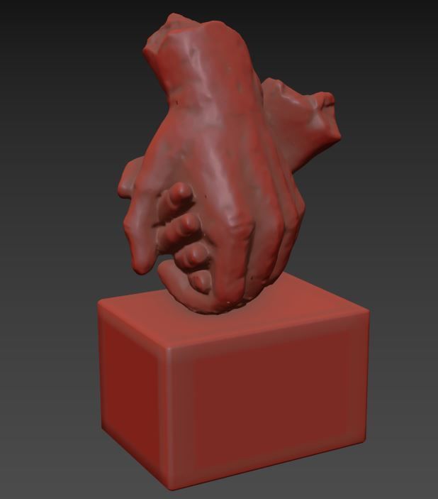 Lovers Hands Entwined Sculpture 3D model_4