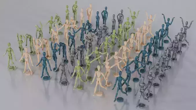 Mannequin Clone Army 16 3D Scans with PBR Textures