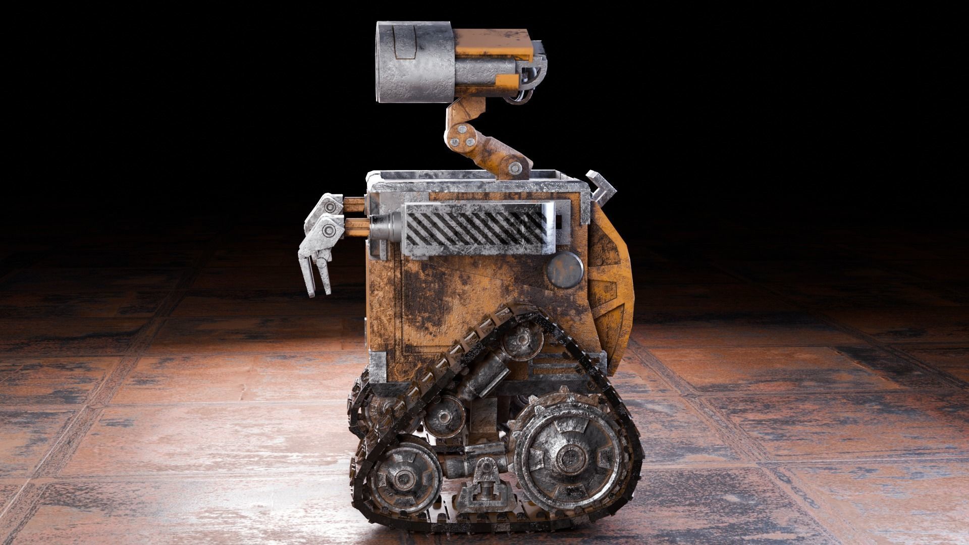 Robot wall-e Low-poly 3D model_7