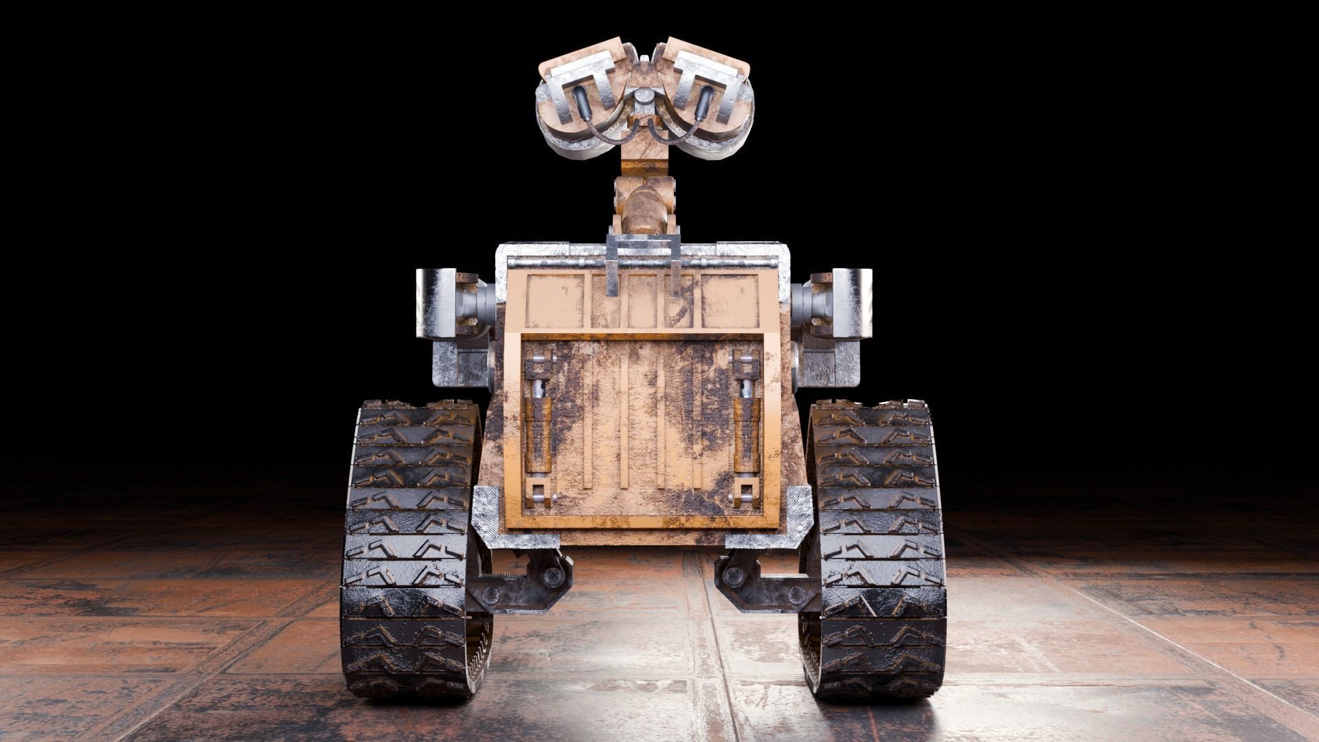 Robot wall-e Low-poly 3D model_4